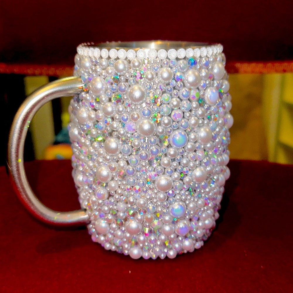 Rhinestone coffee cup..bling..custom